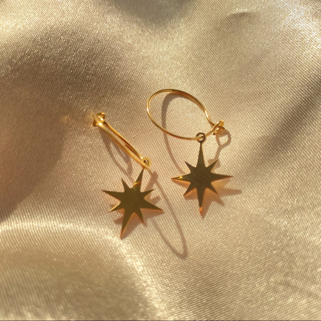 18k Goldplated Charm Hoops Earrings